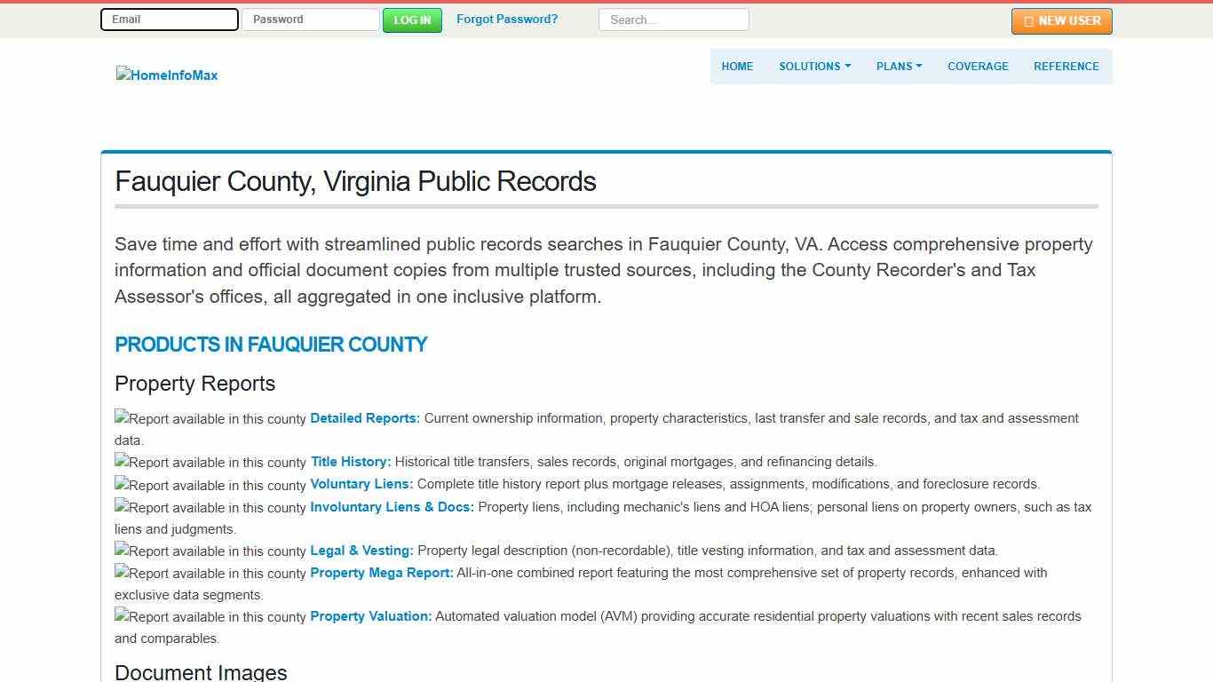 Fauquier County, Virginia Public Records & Documents Search HomeInfoMax